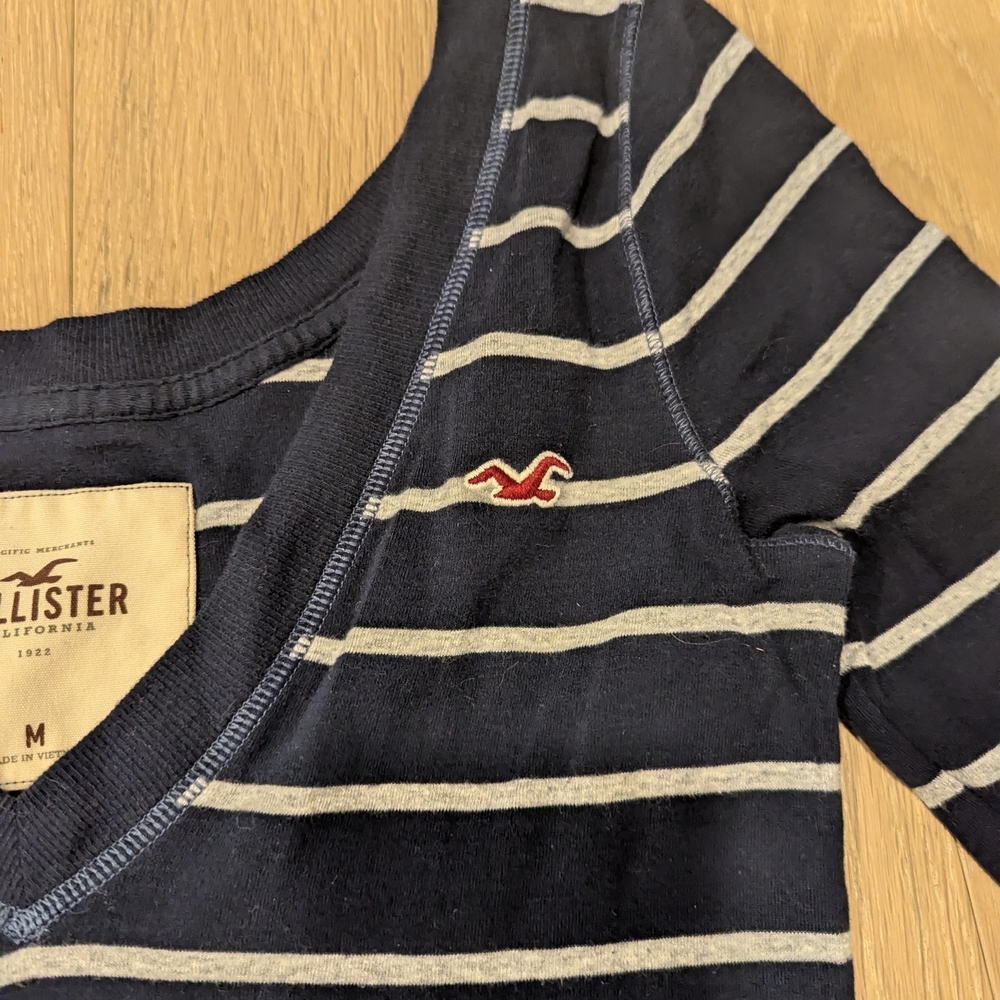 Y2k Hollister Navy And White Striped Top — image 4 of 5